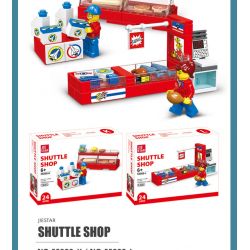 JIESTAR 55000 non  CỬA HÀNG TIỆN LỢI 24 GIỜ bộ đồ chơi xếp lắp ráp ghép mô hình City SHUTTLE SHOP Thành Phố 845 khối