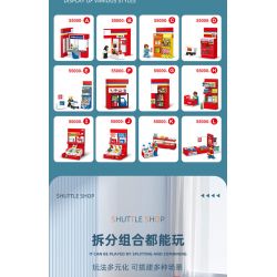 JIESTAR 55000 non  CỬA HÀNG TIỆN LỢI 24 GIỜ bộ đồ chơi xếp lắp ráp ghép mô hình City SHUTTLE SHOP Thành Phố 845 khối