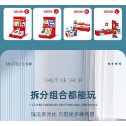 JIESTAR 55000 non  CỬA HÀNG TIỆN LỢI 24 GIỜ bộ đồ chơi xếp lắp ráp ghép mô hình City SHUTTLE SHOP Thành Phố 845 khối