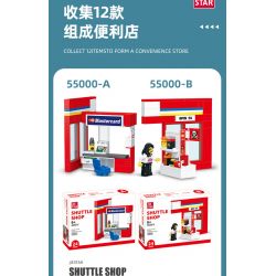JIESTAR 55000 non  CỬA HÀNG TIỆN LỢI 24 GIỜ bộ đồ chơi xếp lắp ráp ghép mô hình City SHUTTLE SHOP Thành Phố 845 khối