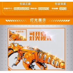 PanlosBrick 611014 Panlos Brick 611014 non  TYRANNOSAURUS REX CƠ KHÍ LỚN bộ đồ chơi xếp lắp ráp ghép mô hình MECHANICAL DINOSAUR TYRANNOSAURUS RES 2065 khối