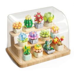 FEMIBOX S2201 2201 non  CHỮA LÀNH MỌNG NƯỚC 12 LOẠI bộ đồ chơi xếp lắp ráp ghép mô hình Flowers PLANTS SUCCULENT Hoa 1095 khối