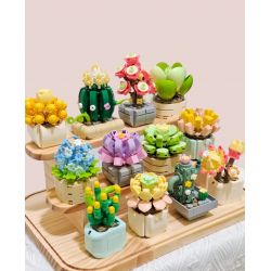 FEMIBOX S2201 2201 non  CHỮA LÀNH MỌNG NƯỚC 12 LOẠI bộ đồ chơi xếp lắp ráp ghép mô hình Flowers PLANTS SUCCULENT Hoa 1095 khối
