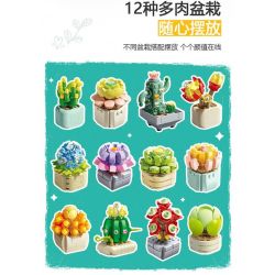 FEMIBOX S2201 2201 non  CHỮA LÀNH MỌNG NƯỚC 12 LOẠI bộ đồ chơi xếp lắp ráp ghép mô hình Flowers PLANTS SUCCULENT Hoa 1095 khối