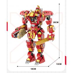 DOUBLE HEIGHT 30501 non  WARFRAME TYRANNOSAURUS REX MECH bộ đồ chơi xếp lắp ráp ghép mô hình 766 khối