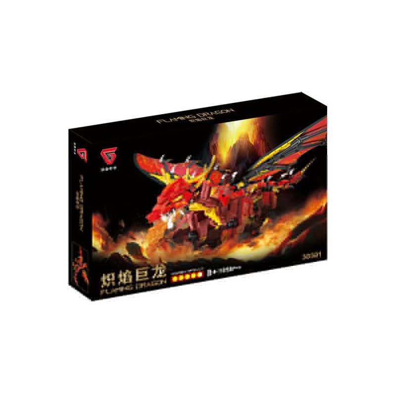 DOUBLE HEIGHT 50501 non  RỒNG LỬA bộ đồ chơi xếp lắp ráp ghép mô hình FLAMING DRAGON 1058 khối