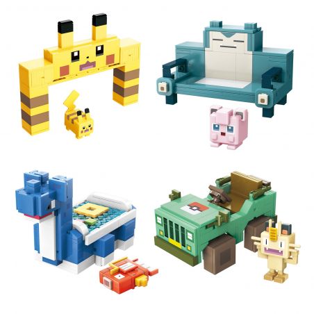 Enlighten 73014 Qman 73014 non  POKÉMON PHIÊU LƯU 4 LOẠI bộ đồ chơi xếp lắp ráp ghép mô hình Pokemon