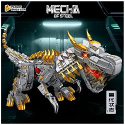 PanlosBrick 621025 Panlos Brick 621025 non  CƠ GIÁP THÉP KHỦNG LONG GRIMLOCK bộ đồ chơi xếp lắp ráp ghép mô hình Movie & Game MECHA OF STEEL Phim Và Trò Chơi 1106 khối