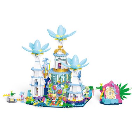 STAR DIAMOND 80681 non  LÂU ĐÀI PHÉP THUẬT CỔ TÍCH HOA bộ đồ chơi xếp lắp ráp ghép mô hình Little Flower Fairy Nàng Tiên Hoa Nhỏ 698 khối