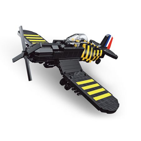 JIESTAR 23047 non  WWII CLASSICS MÁY BAY CHIẾN ĐẤU F4U CORSAIR bộ đồ chơi xếp lắp ráp ghép mô hình Military Army MILITARY WORLD F4U FIGHTER Quân Sự Bộ Đội 698 khối