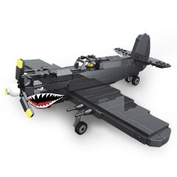 JIESTAR 23043 non  KINH ĐIỂN TRONG THẾ CHIẾN II MÁY BAY ĐẤU P-40 bộ đồ chơi xếp lắp ráp ghép mô hình Military Army MILITARY WORLD Quân Sự Bộ Đội 438 khối