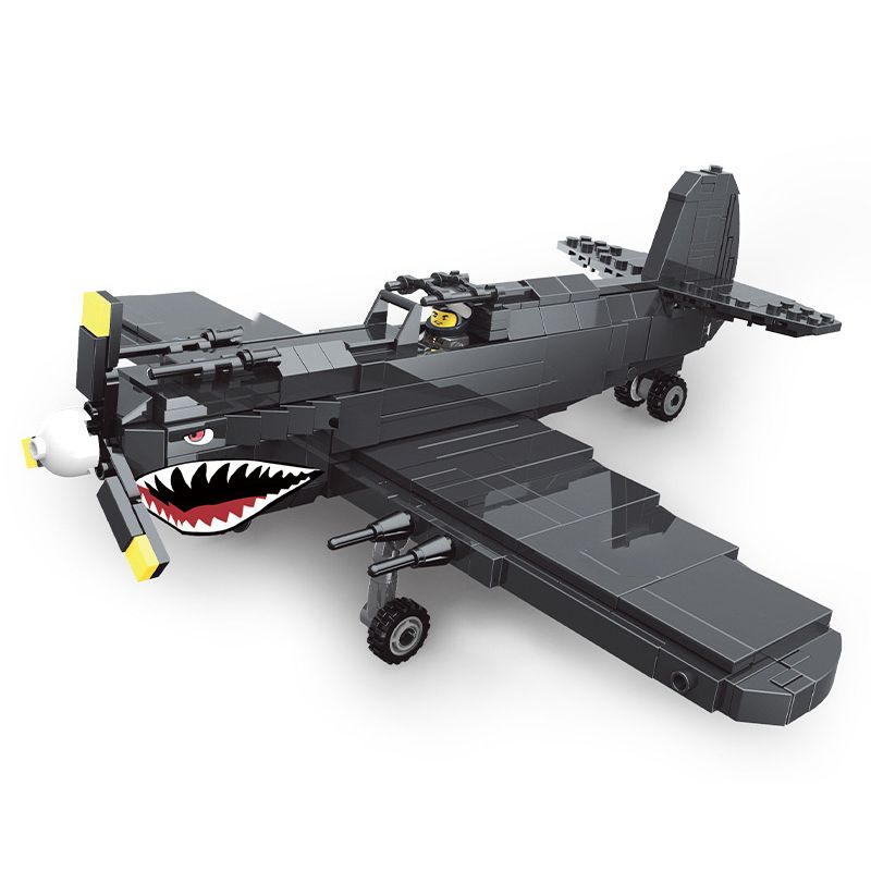 JIESTAR 23043 non  KINH ĐIỂN TRONG THẾ CHIẾN II MÁY BAY ĐẤU P-40 bộ đồ chơi xếp lắp ráp ghép mô hình Military Army MILITARY WORLD Quân Sự Bộ Đội 438 khối