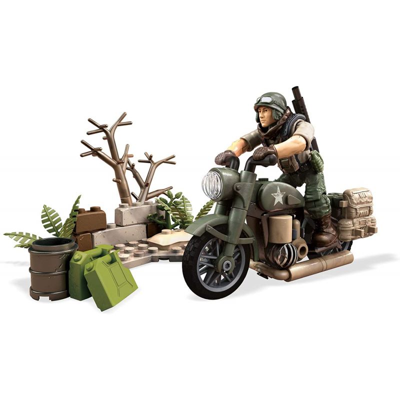 MEGA BLOKS FXW78 non  ĐỘT KÍCH XE MÁY bộ đồ chơi xếp lắp ráp ghép mô hình Call Of Duty MEGA CONSTRUX CALL OF DUTY LEGEND MOTORBIKE RAID 78 khối