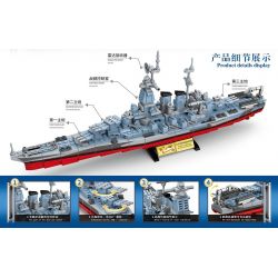 MINGDI K0283 0283 non  THIẾT GIÁP HẠM BẮC CAROLINA THẾ CHIẾN II bộ đồ chơi xếp lắp ráp ghép mô hình Military Army Quân Sự Bộ Đội 827 khối