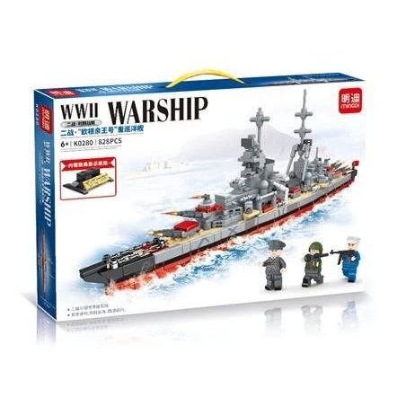 MINGDI K0280 0280 non  TUẦN DƯƠNG HẠM HẠNG NẶNG PRINZ EUGEN bộ đồ chơi xếp lắp ráp ghép mô hình Military Army Quân Sự Bộ Đội 828 khối