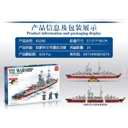 MINGDI K0280 0280 non  TUẦN DƯƠNG HẠM HẠNG NẶNG PRINZ EUGEN bộ đồ chơi xếp lắp ráp ghép mô hình Military Army Quân Sự Bộ Đội 828 khối