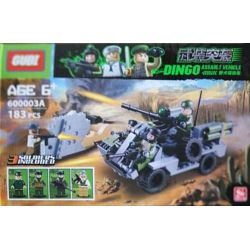 GUDI 600003A non  TRINH SÁT VŨ TRANG bộ đồ chơi xếp lắp ráp ghép mô hình Military Army DINGO ASSAULT VEHICLE Quân Sự Bộ Đội 183 khối