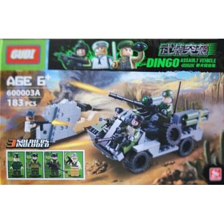 GUDI 600003A non  TRINH SÁT VŨ TRANG bộ đồ chơi xếp lắp ráp ghép mô hình Military Army DINGO ASSAULT VEHICLE Quân Sự Bộ Đội 183 khối