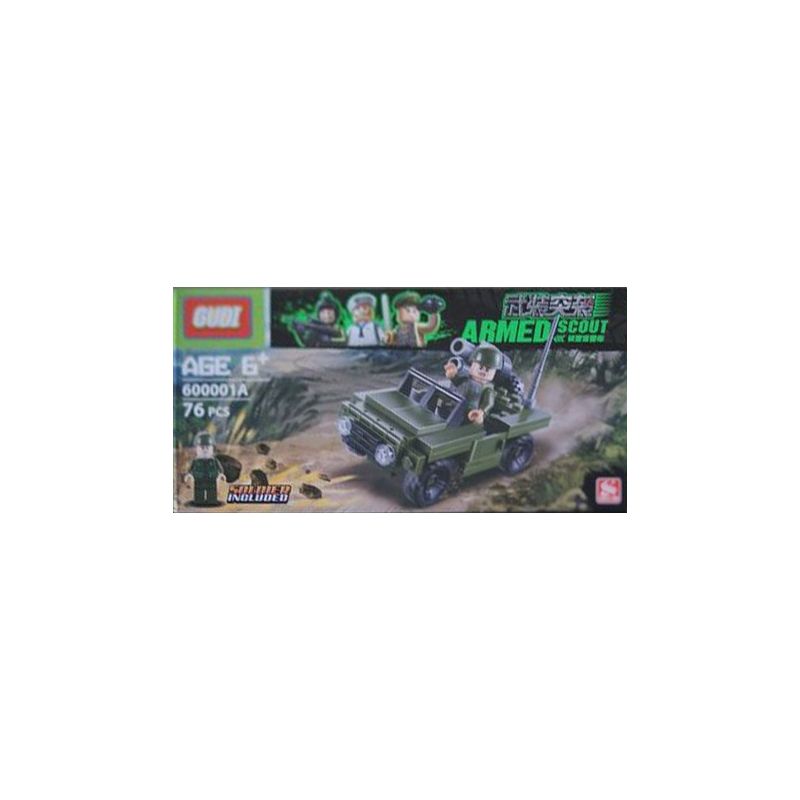 GUDI 600001A non  TRINH SÁT VŨ TRANG bộ đồ chơi xếp lắp ráp ghép mô hình Military Army ARMED SCOUT Quân Sự Bộ Đội 76 khối