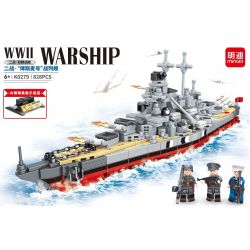 MINGDI K0279 0279 non  THIẾT GIÁP HẠM BISMARCK TRONG THẾ CHIẾN II bộ đồ chơi xếp lắp ráp ghép mô hình Military Army Quân Sự Bộ Đội 828 khối