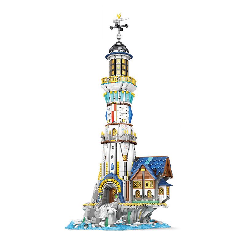 REOBRIX 66028 non  HẢI ĐĂNG bộ đồ chơi xếp lắp ráp ghép mô hình EUROPEAN CENTURY LIGHTHOUSE 3228 khối