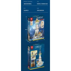 REOBRIX 66028 non  HẢI ĐĂNG bộ đồ chơi xếp lắp ráp ghép mô hình EUROPEAN CENTURY LIGHTHOUSE 3228 khối