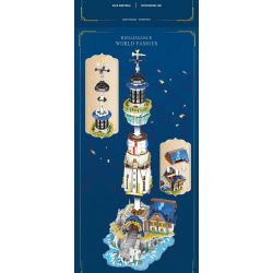 REOBRIX 66028 non  HẢI ĐĂNG bộ đồ chơi xếp lắp ráp ghép mô hình EUROPEAN CENTURY LIGHTHOUSE 3228 khối