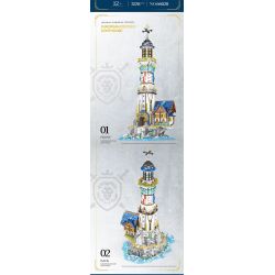 REOBRIX 66028 non  HẢI ĐĂNG bộ đồ chơi xếp lắp ráp ghép mô hình EUROPEAN CENTURY LIGHTHOUSE 3228 khối