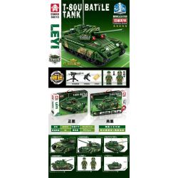 LEYI 66018 non  XE TĂNG T-80U bộ đồ chơi xếp lắp ráp ghép mô hình Military Army T-80U BATTLE TANK Quân Sự Bộ Đội 592 khối