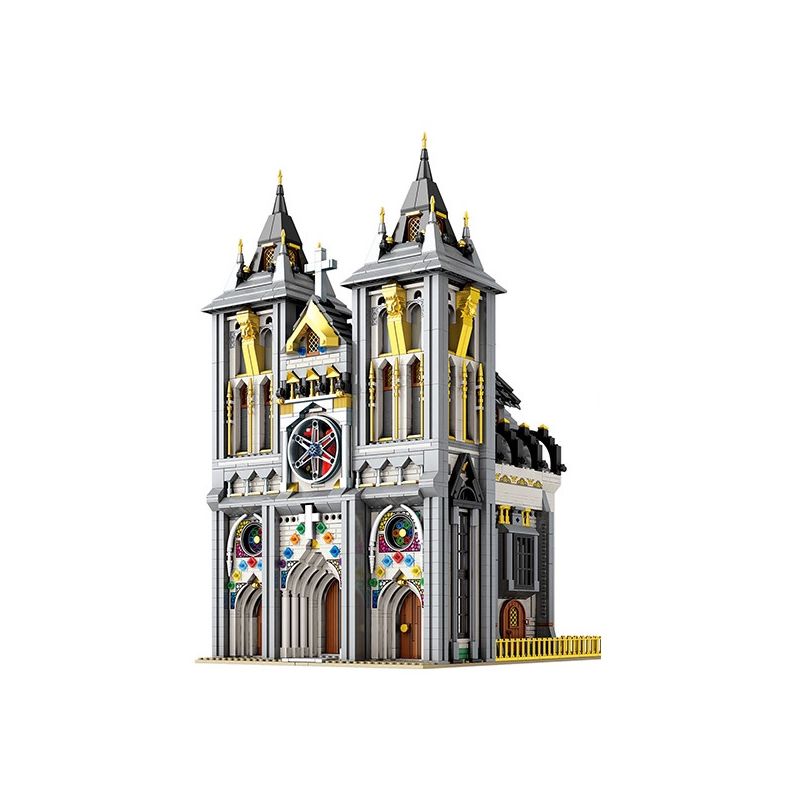 REOBRIX 66027 non  NHÀ THỜ bộ đồ chơi xếp lắp ráp ghép mô hình EUROPEAN CENTURY CHURCHES 3468 khối