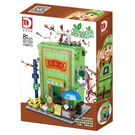 DK 7029 non  CỬA HÀNG TRÀ THẢO DƯỢC bộ đồ chơi xếp lắp ráp ghép mô hình City Thành Phố 558 khối