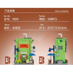 DK 7029 non  CỬA HÀNG TRÀ THẢO DƯỢC bộ đồ chơi xếp lắp ráp ghép mô hình City Thành Phố 558 khối