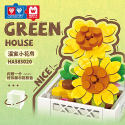 WISE BLOCK HA383020 383020 non  PHÒNG HOA NHỎ TRONG NHÀ KÍNH 9 PHONG CÁCH YÊU TINH ĐẦY NẮNG CÀNH XANH BẦU TRỜI SAO TRỨNG ĐÀO SỨC SỐNG RUNG RINH CÚC DẠI HỒNG ĐÊM HÈ YÊN BÌNH TULIP KEM CHẤM TRẮNG bộ đồ chơi xếp lắp ráp ghép mô hình Creator GREEN HOUSE Sáng Tạo