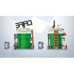 DK 7028 non  QUÁN CÀ PHÊ bộ đồ chơi xếp lắp ráp ghép mô hình City Thành Phố 522 khối