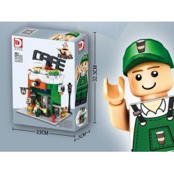 DK 7028 non  QUÁN CÀ PHÊ bộ đồ chơi xếp lắp ráp ghép mô hình City Thành Phố 522 khối