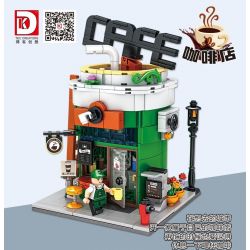 DK 7028 non  QUÁN CÀ PHÊ bộ đồ chơi xếp lắp ráp ghép mô hình City Thành Phố 522 khối