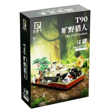 QIZHILE E01101 01101 non  THỢ SĂN DOANH THU T90 bộ đồ chơi xếp lắp ráp ghép mô hình Military Army T90 WILD HUNTER Quân Sự Bộ Đội