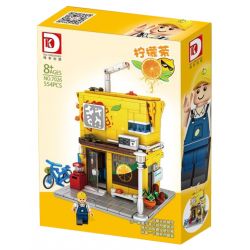 DK 7026 non  QUÁN TRÀ CHANH bộ đồ chơi xếp lắp ráp ghép mô hình City LEMON TEA Thành Phố 554 khối