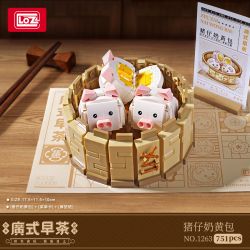LOZ 1263 non  BÁNH BAO MÃNG CẦU bộ đồ chơi xếp lắp ráp ghép mô hình 751 khối