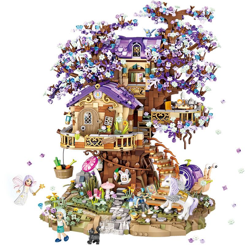 LOZ 1065 non  NGÔI NHÀ TRÊN CÂY YÊU TINH bộ đồ chơi xếp lắp ráp ghép mô hình Girl ELVES TREE HOUSE Con Gái 3991 khối