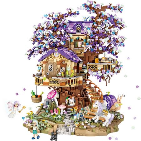 LOZ 1065 non  NGÔI NHÀ TRÊN CÂY YÊU TINH bộ đồ chơi xếp lắp ráp ghép mô hình Girl ELVES TREE HOUSE Con Gái 3991 khối