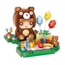 LOZ 1665 non  CÔ TIÊN GẤU CON bộ đồ chơi xếp lắp ráp ghép mô hình 353 khối