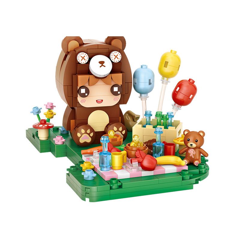 LOZ 1665 non  CÔ TIÊN GẤU CON bộ đồ chơi xếp lắp ráp ghép mô hình 353 khối