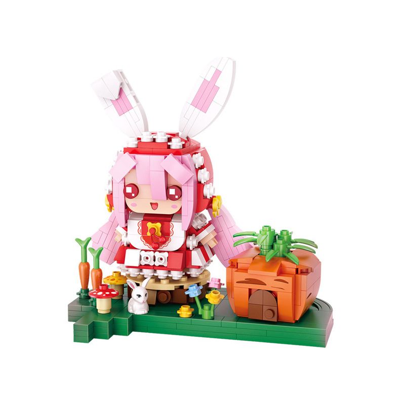 LOZ 1663 non  TRUYỆN CỔ TÍCH BÚP BÊ THỎ QUÀNG KHĂN ĐỎ bộ đồ chơi xếp lắp ráp ghép mô hình 414 khối