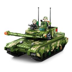 SEMBO 203145 non  XE TĂNG CHIẾN ĐẤU CHỦ LỰC 99B bộ đồ chơi xếp lắp ráp ghép mô hình Military Army 99B MAIN BATTLE TANK Quân Sự Bộ Đội 932 khối