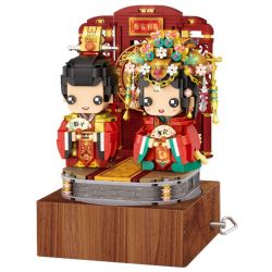 LOZ 1227 non  HỘP NHẠC ĐÁM CƯỚI TRUNG QUỐC bộ đồ chơi xếp lắp ráp ghép mô hình Seasonal Mùa Lễ Hội 758 khối