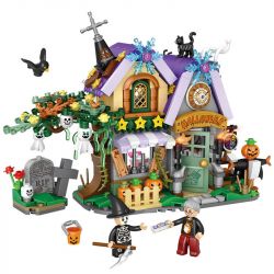 LOZ 1233 non  NGÔI NHÀ HALLOWEEN bộ đồ chơi xếp lắp ráp ghép mô hình Lễ Hội Hóa Trang Ma Quỷ 765 khối