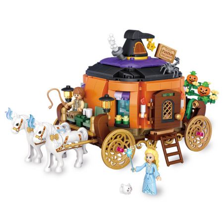 LOZ 1134 non  CỖ XE BÍ NGÔ HALLOWEEN bộ đồ chơi xếp lắp ráp ghép mô hình Lễ Hội Hóa Trang Ma Quỷ 839 khối