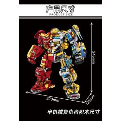LY 76078 non  KẺ BÁO THÙ NGƯỜI MÁY bộ đồ chơi xếp lắp ráp ghép mô hình Marvel Super Heroes IRON HERO Siêu Anh Hùng Marvel 1876 khối