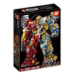 LY 76078 non  KẺ BÁO THÙ NGƯỜI MÁY bộ đồ chơi xếp lắp ráp ghép mô hình Marvel Super Heroes IRON HERO Siêu Anh Hùng Marvel 1876 khối